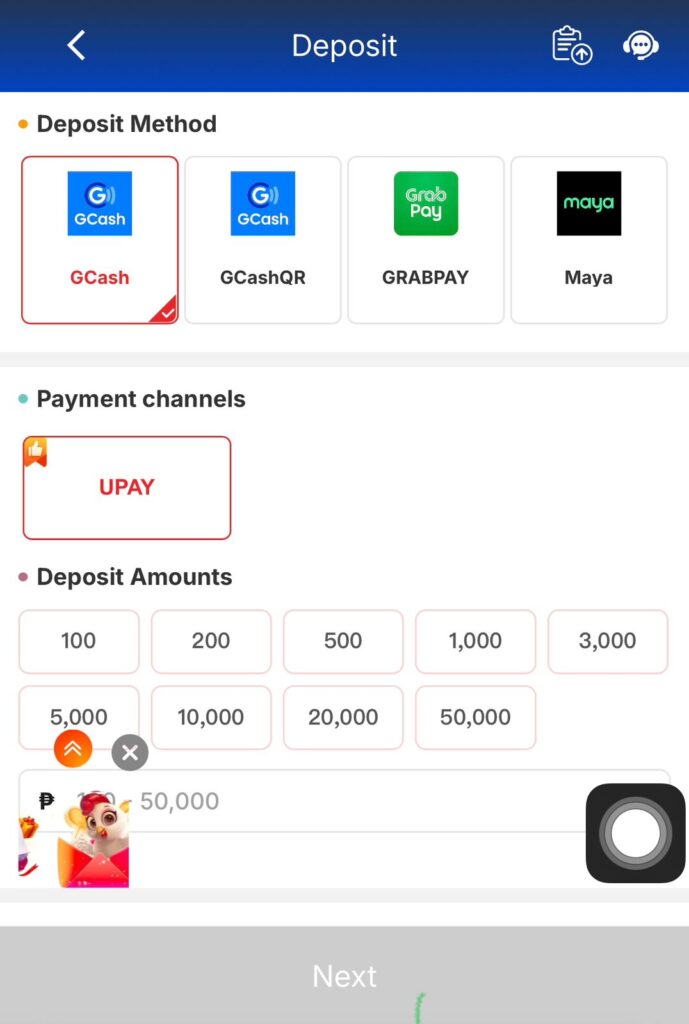 520JL Game payment methods
