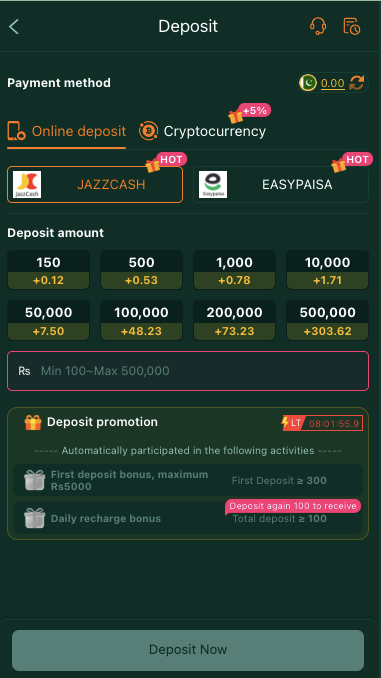 y77 Game depist and withdrawl method