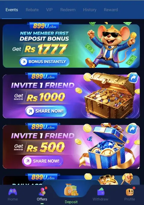 899u Game bonus and rewards