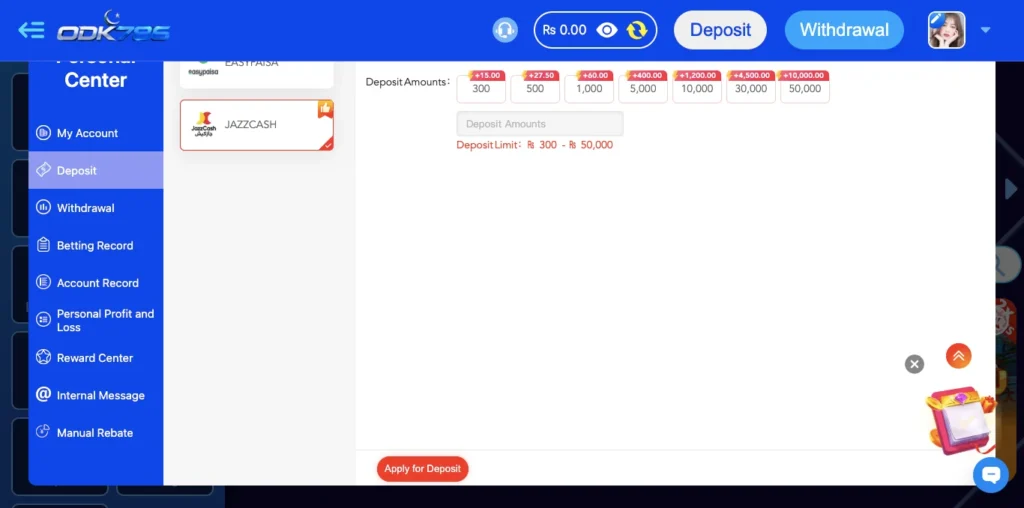 OKD786 Game payment methods