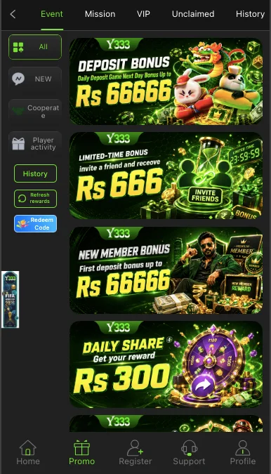 Y333 Game APK, deposit bonus and rewards
