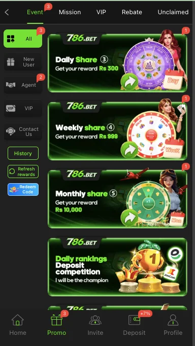 786Bet Game bonus