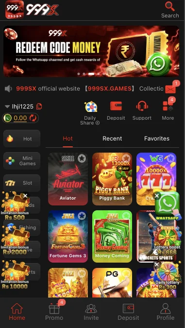 999x game apk interface