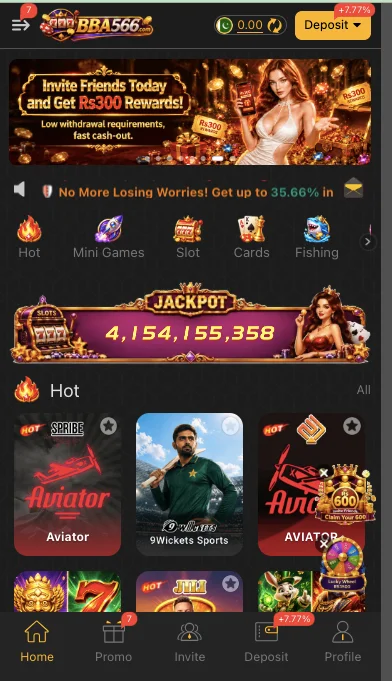 BBA566 Game APK homepage of the game