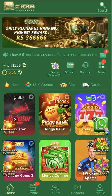 C222 Game APK display and type of games

