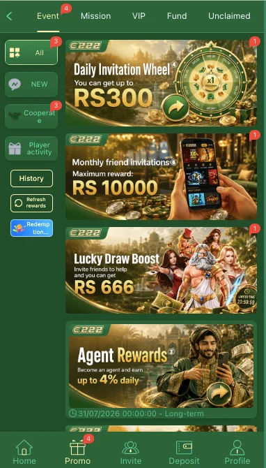 C222 Game APK bonus and referals 