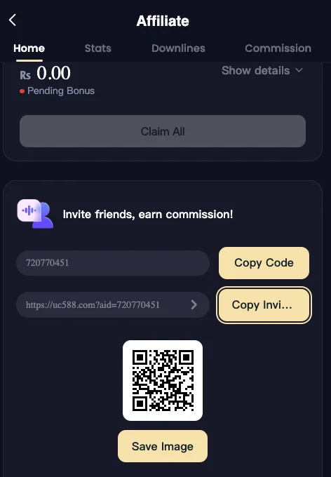 UC588 Game APK download link and QR Code