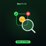 Checking if a Pakistani earning app is real or fake — magnifying glass over a rupee app with a green tick and red cross