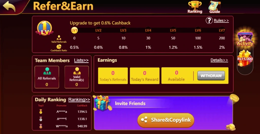 S9 game referral commission rules in Roman Urdu